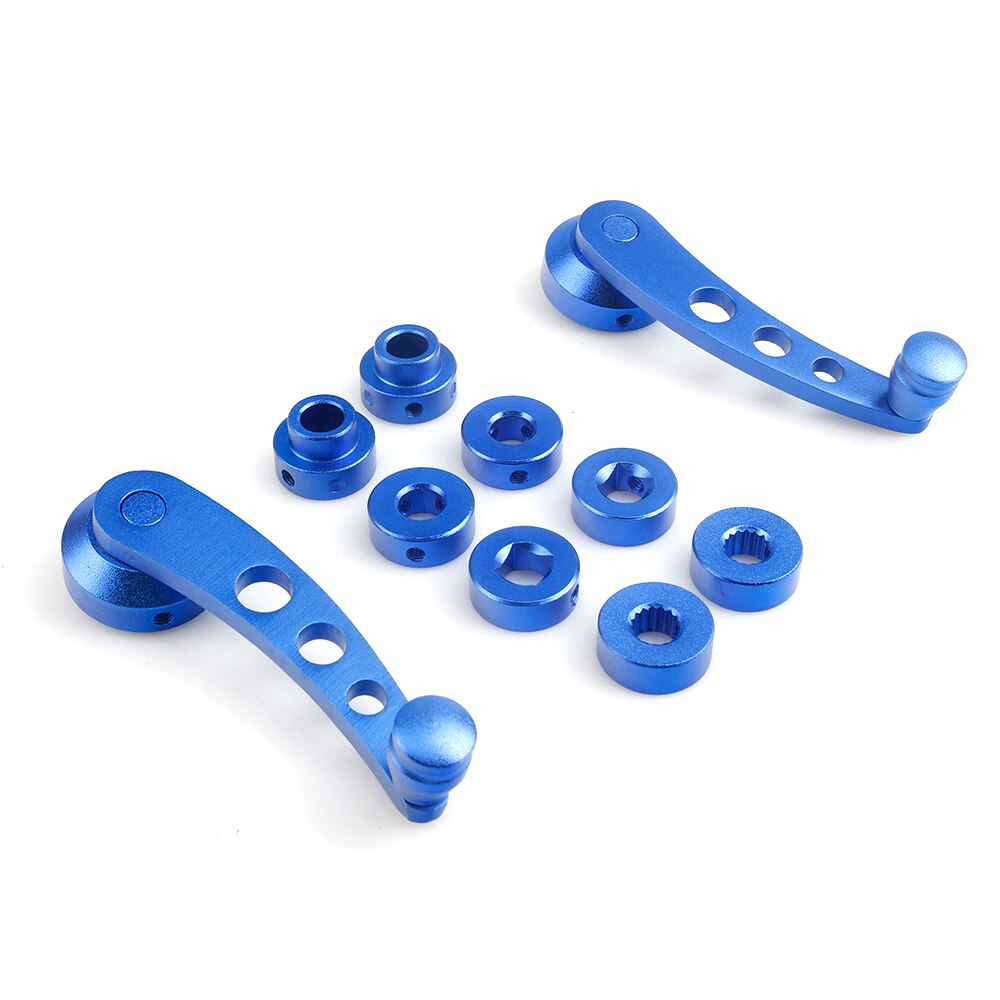 2 Stuks Aluminium Universal Car Window Handvat Winder Riser Vervanging Winder Crank Riser Kit Universal Fit: Blauw
