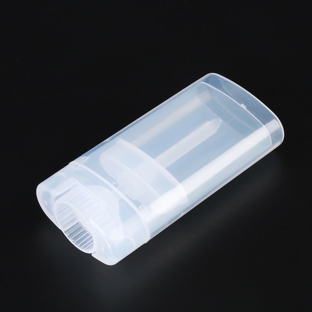 1 stk tomme ovale leppepomade tube plast hvit solid parfyme deodorant beholdere bærbare sminke leppestift tuber med lokk