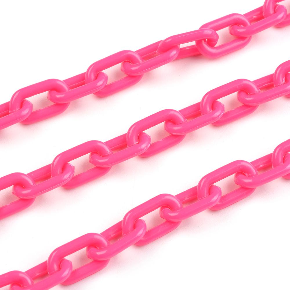 40 cm kleurrijke acryl schakelketting karabijn sleutelhangers voor ketting armband maken van kleurrijke ketting plastic kettingschakels: Zilver