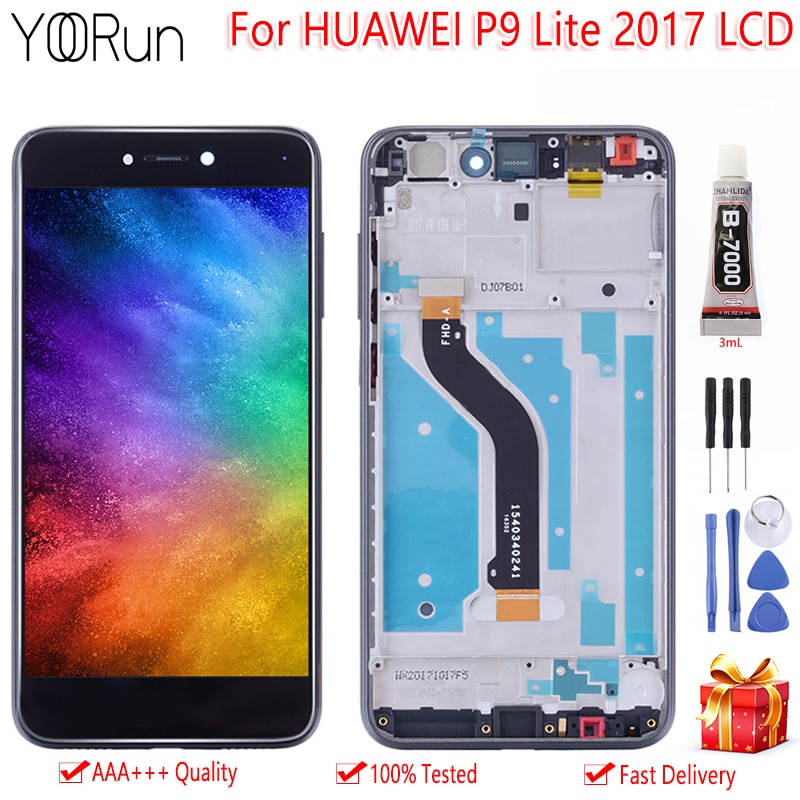 5,2 "Display Für Huawei P9 Lite PRA LX1 LX2 LCD Touch Screen Digitizer Montage Mit Rahmen Für Huawei p9 Lite Display