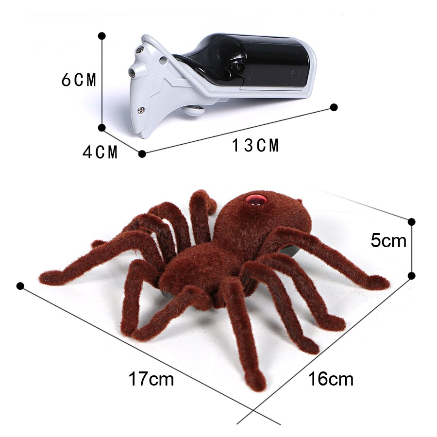 Hög simulering söta 2ch rc spider gags praktiska skämt leksaker infraröd fjärrkontroll spindel, rc spider leksaker elektriska leksaker för barn