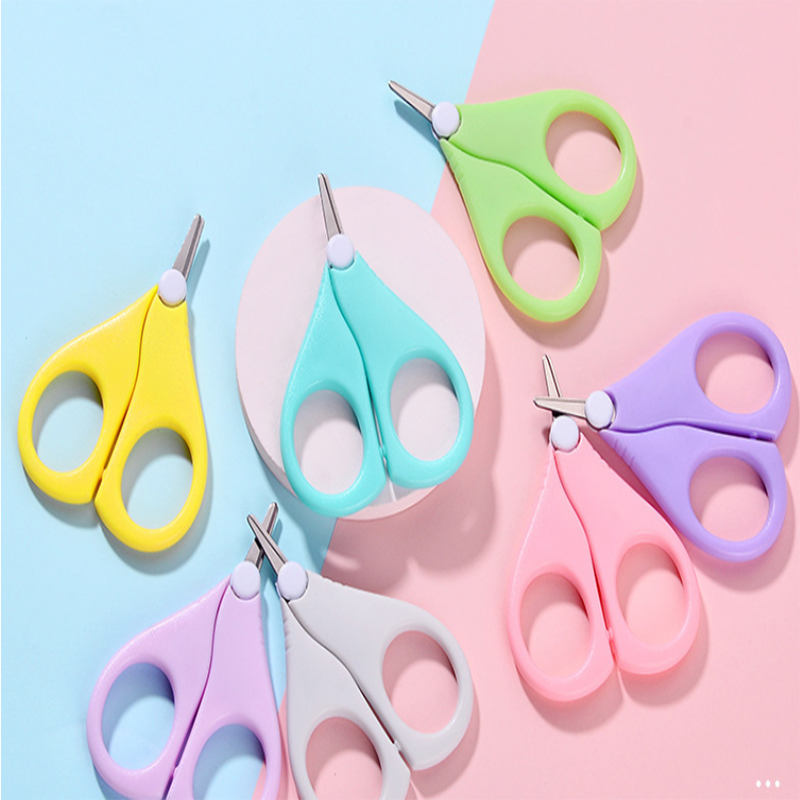 Tijeras de uñas para bebés de boca corta, cortauñas para bebés, tijeras de seguridad para cuidado de la cabeza redonda para bebés