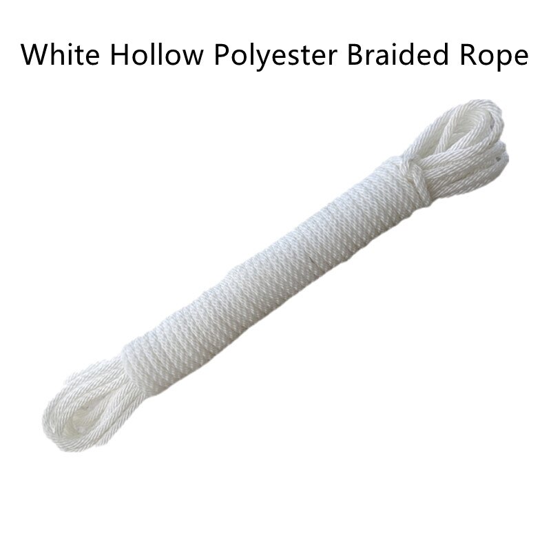 Cuerda de nailon trenzada completa blanca, resistente al desgaste, 3mm/4mm, fina, de poliéster, embalaje decorativo