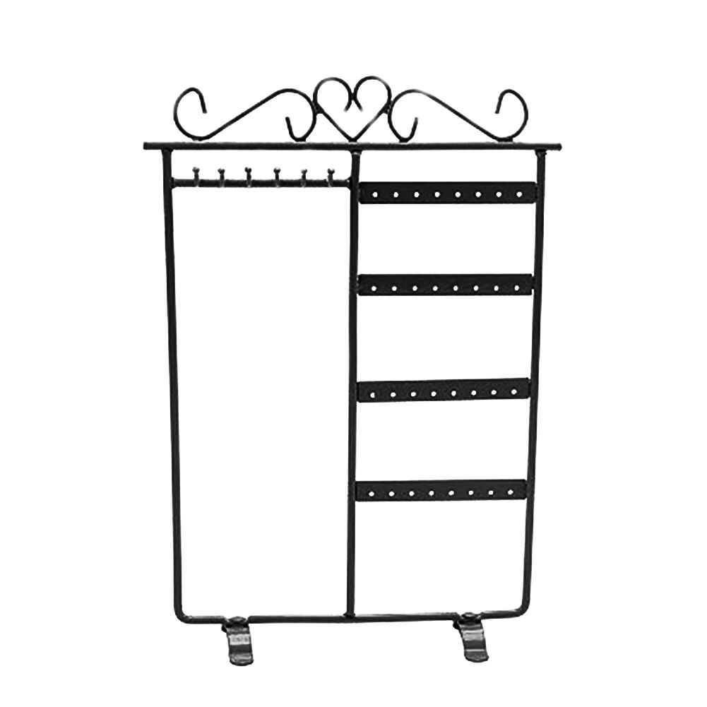 32 Gaten 6 Haken Oorbel Ketting Ketting Hangen Standhouder Display Rack 4 Tiers Opslag Sieraden Tonen Rack Organizer Ruimte saving: Black