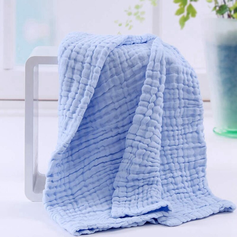 Musselina toalha de bebê algodão gaze super macio toalhas de banho de bebê 6 camadas infantil 2 pacote 43.3 Polegada x 43.3 Polegada (branco, azul)