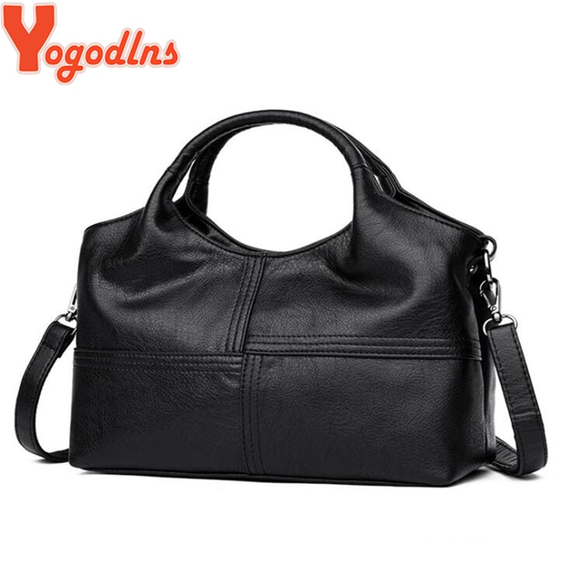 Yogodlns-Bolso cruzado de cuero sintético para mujer, bandolera de hombro de estilo Simple a rayas, de , Retro, informal, grande