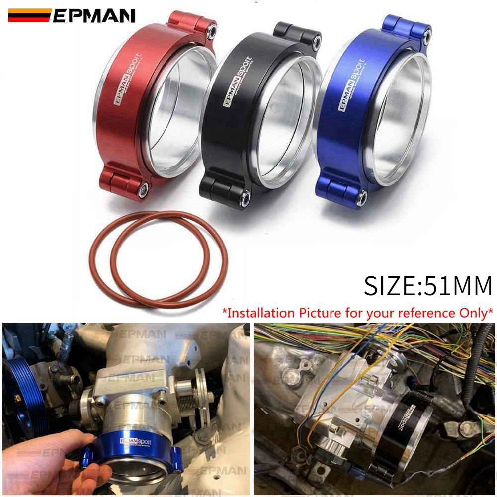 Epman HD Exhaust V-band Clamp System Assembly Anodized Clamp For 2&quot; OD Exhaust Downpipe Turbo Dump Pipe EPKKA51