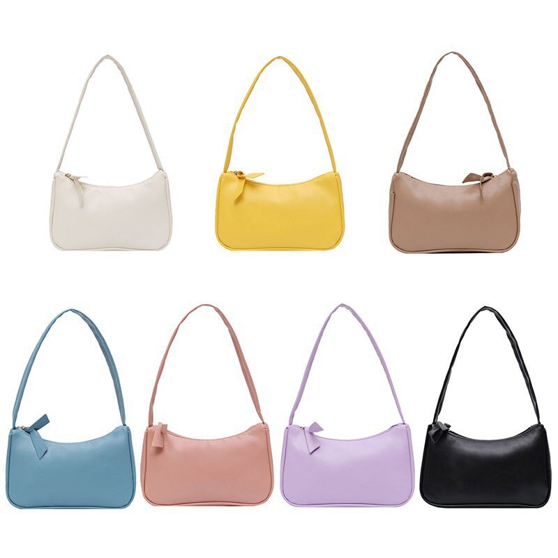 Single Shoulder Bag Spring And Summer Tide Bags Female Retro Armpit Baguette Commuter Wild Texture Pure Color Handbags