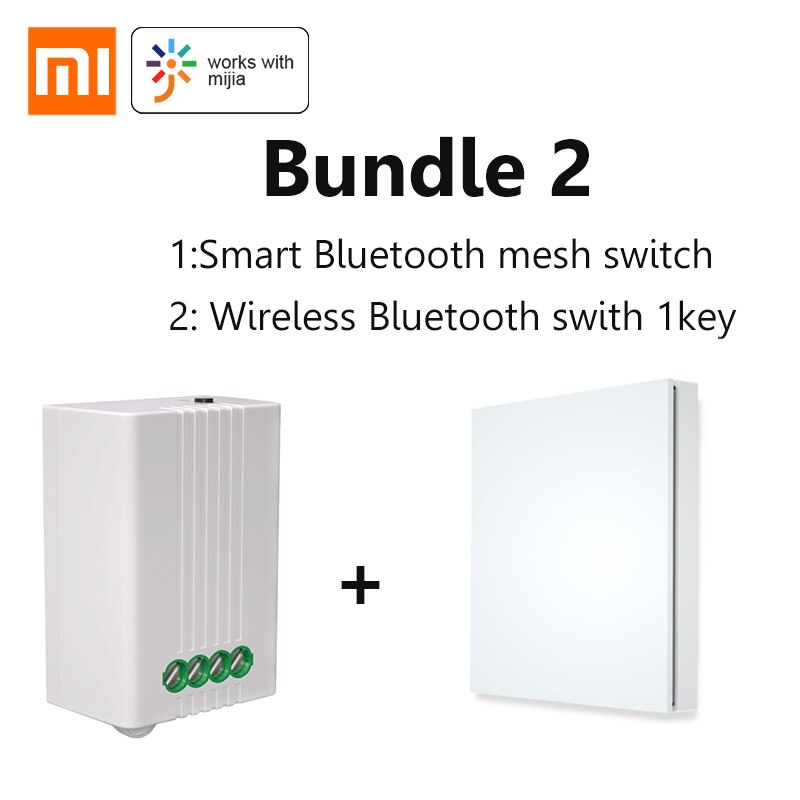 Xiaomi Mijia APP Smart Bluetooth Mesh On-Off device Smart Remote Control Light Switch No Line Modification With Timing Function: Bundle 2