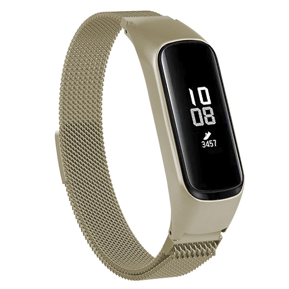 Smartwatchband fit e polsband milanese roestvrijstalen vervangende magnetische band voor samsung galaxy fit-e access: Vintage goud / Klein formaat
