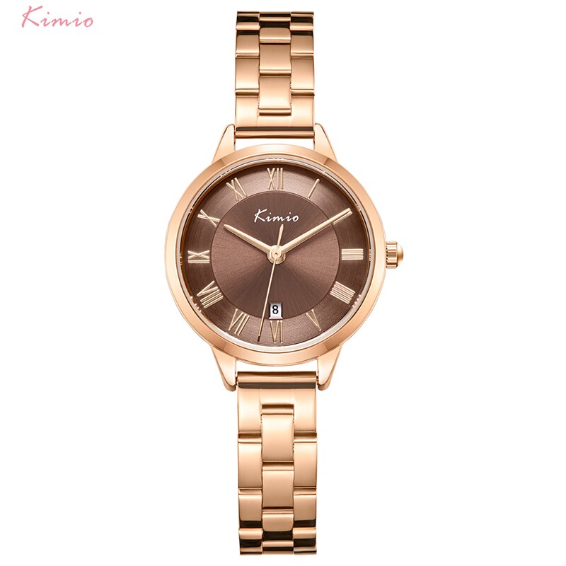 Kimio Uhr Frauen Quarzuhr Edelstahl Armbinde Uhren lässig Wasserdichte Armbanduhr Damen Geschäft Uhren: 5512