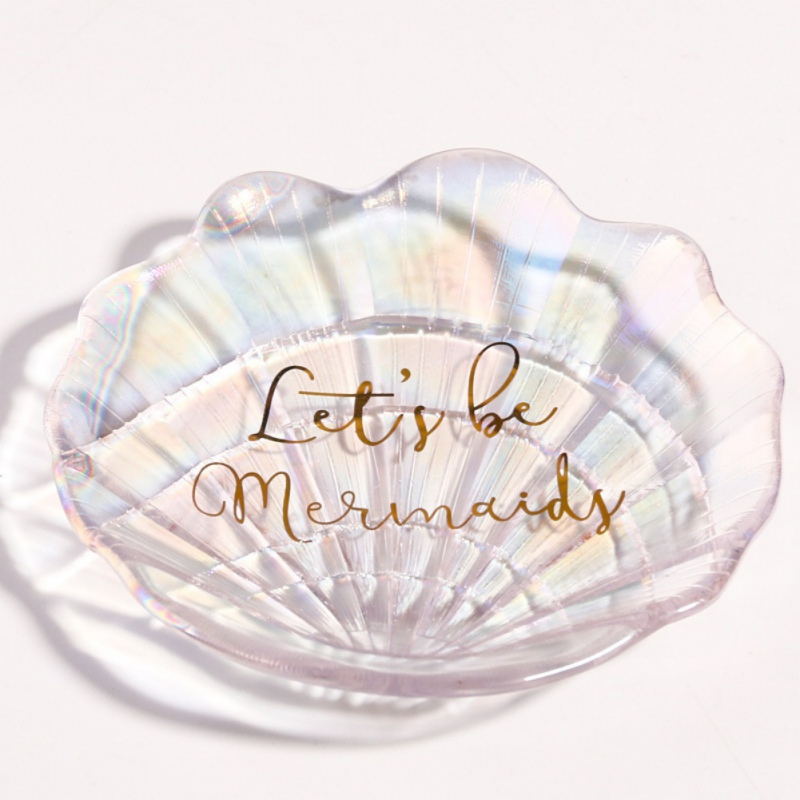 Kleurrijke Glas Lade Snack Shell Houder Manicure Craft Decoratie Fotografie Rekwisieten Sieraden Organizer