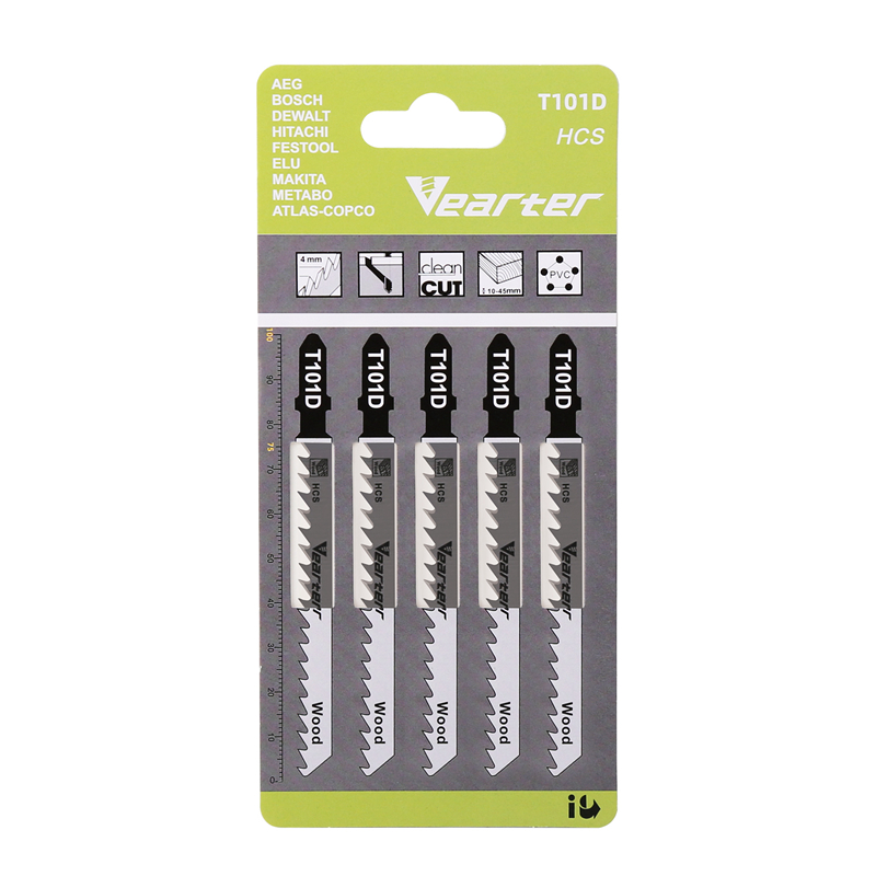Vearter 5Pack T101D Decoupeerzaagblad 4inch 100mm HCS T-Schacht 6TPI Snel Schoon Snijdt in Hard Zacht Hout Multiplex Kunststoffen: Default Title