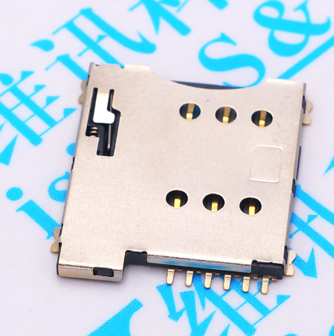 10Pcs Sim Card Slot Micro Sim 6P 6-Pin Kaarthouder Adapter Verbinding Gebruik Voor Telefoon Zelf push Type