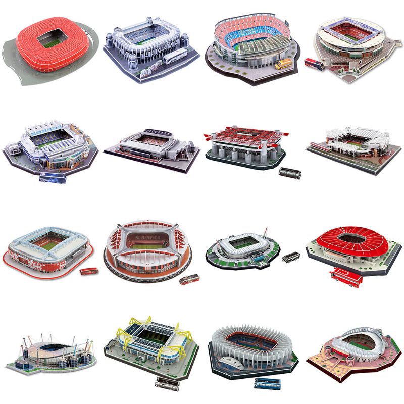 Puzzle 3D en forme de stade de football, terrain de jeu à assembler, bâtiment, coupe du monde, DIY,