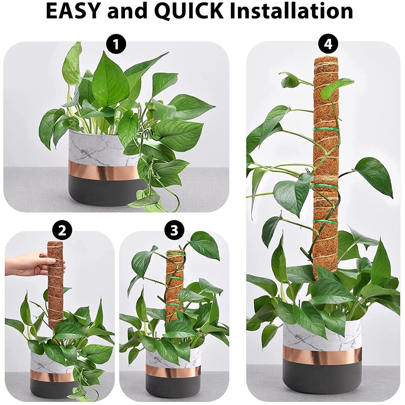 30/40cm planter klatrestokk kryp espalier støtte kokos totempæl utendørs opprettholde fuktighet hjemme innendørs hage