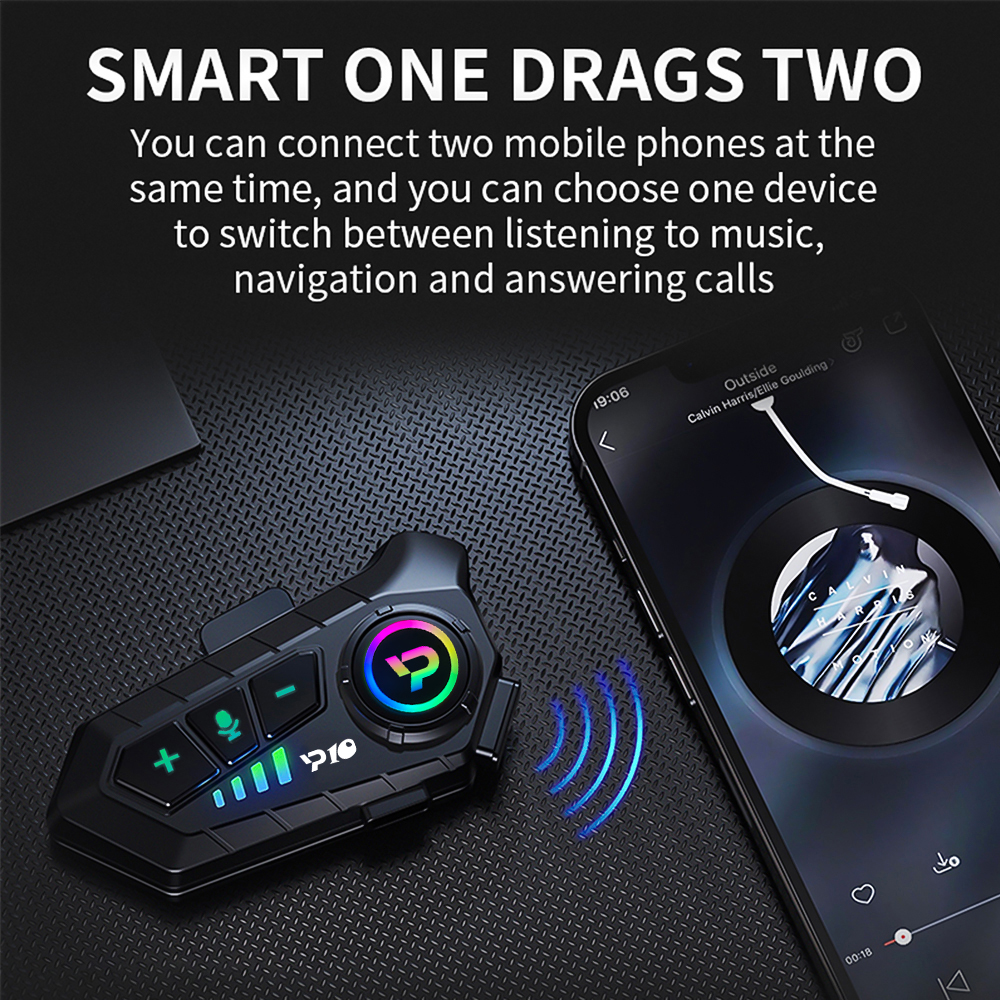 Y10 Bluetooth Motorrad Helm Headset Drahtlose IPX6 Wasserdichte Rauschunterdrückung Kopfhörer Super Lange bereithalten-Freisprecheinrichtung Kopfhörer