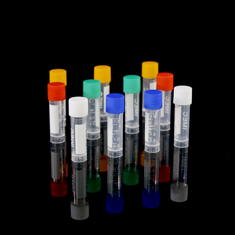 100pcs, 1.8ml Laboratory CryoTube Cryopreservation Freezing Tubes Centrifuge Tube For Lab Analysis With Colorful Screw Cap