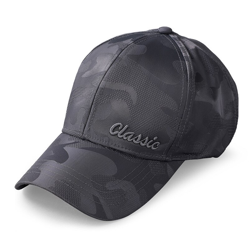 Casquette de baseball imprimée d'été pour protection solaire, à large bord, avec dôme en lettres: Dark Gray / 59-62cm