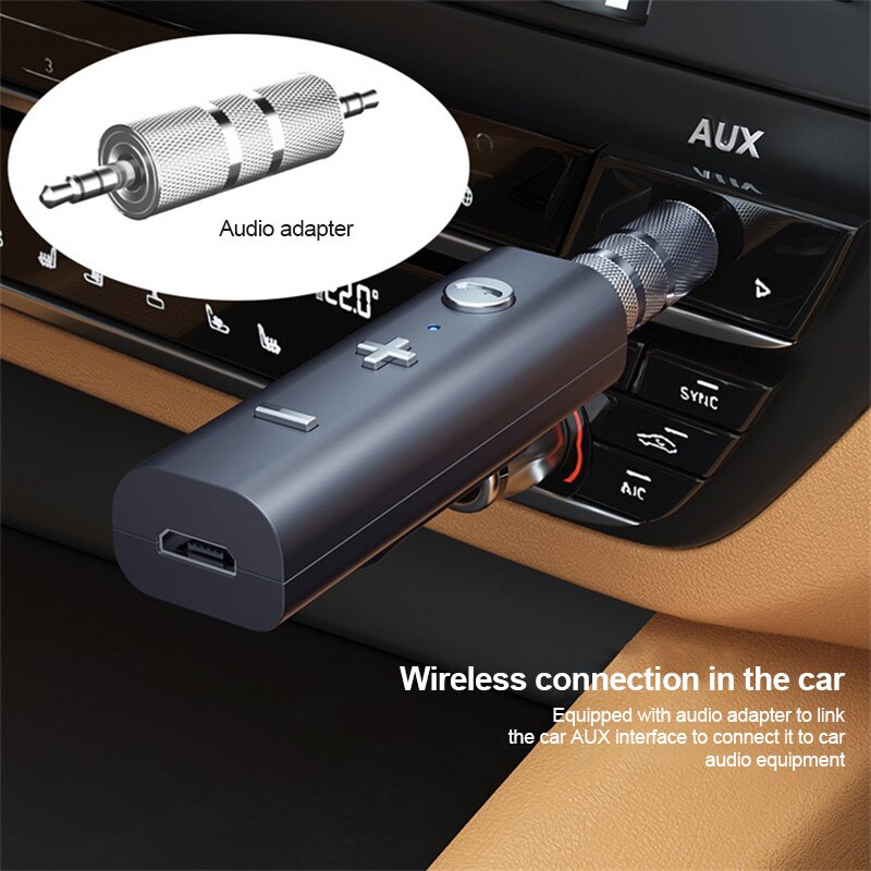 1PC Bluetooth 5.0 Adapter Receiver For 3.5mm Jack Earphone Wireless Adapter Bluetooth Auxiliary Audio Music Transmitter
