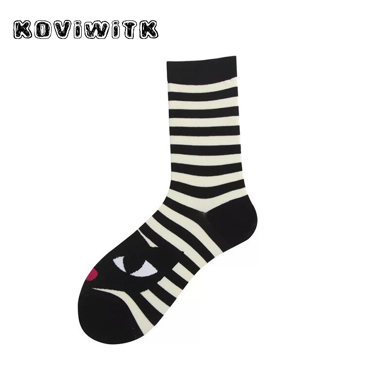 Calcetines de cebra para mujer, calcetín a rayas de algodón sólido grueso ojos a la , calcetín corto informal de dibujos animados, calcetines de arte para mujer para invierno: Stripe