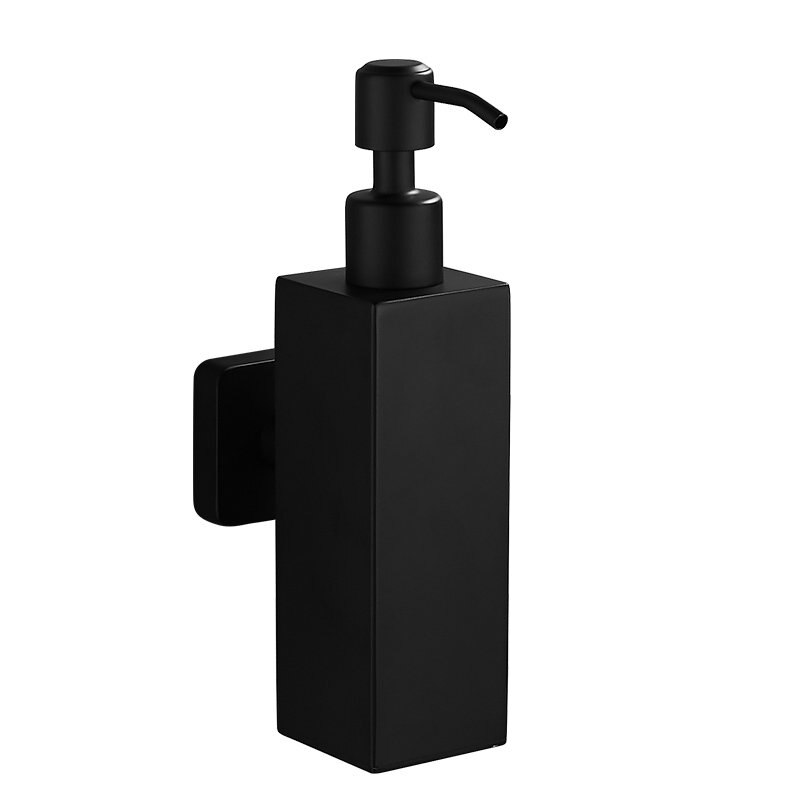 Flydende sæbedispenser hånd køkkenvask sæbe beholder 304 rustfrit stål sort badeværelse shampoo holder vægmonteret flaske: Stil 4 sort d