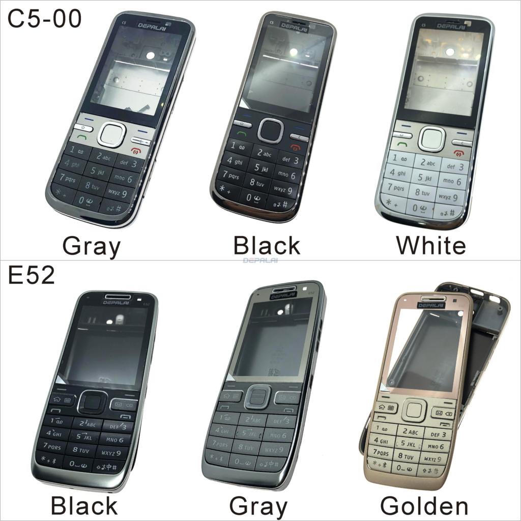 For Nokia c5-00 C5 E52 Housing Front Faceplate Frame Cover Case+Back cover/battery door cover+Keypad