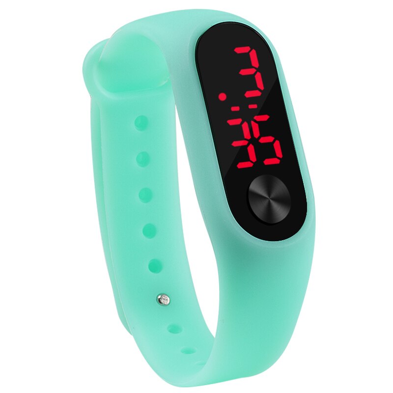 Ich bin Freien Einfache Sport rot LED Digital Armbinde Uhr Männer Frauen Bunte Silikon Uhren freundlicher freundlicher Armbanduhr: Minze Grün
