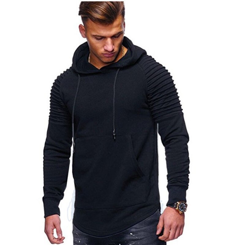 Jaqueta esportiva masculina para outono, suéter listrado com manga raglan com capuz, jaqueta casual para academia, plus size: XXXL / Preto