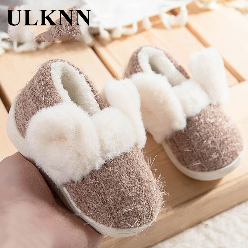 Ulknn Peuter Slippers Voor Meisjes Jongens 1-3 Jaar Winter Plus Fluwelen Warm Antislip Zachte bottom Leuke Konijn Baby Schoenen