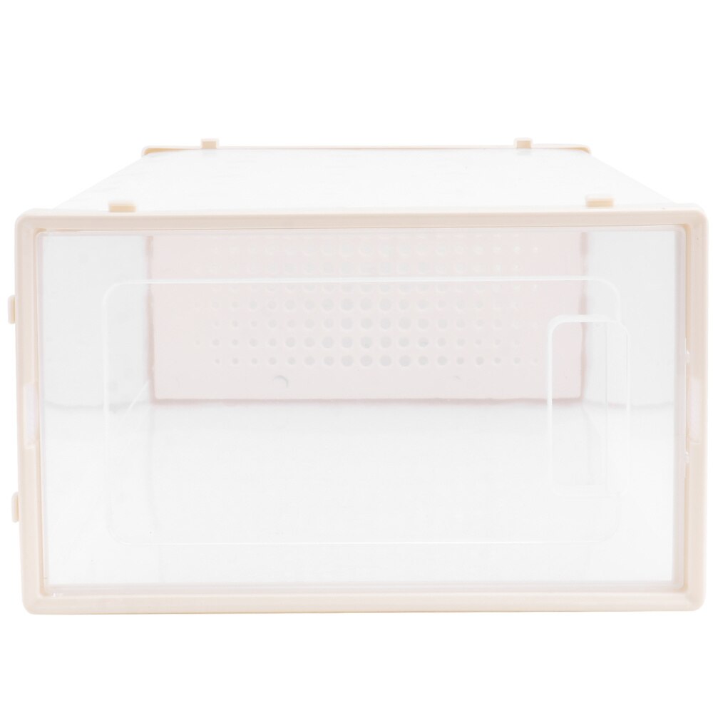 1pc Household Shoes Storage Box Thickened Shoe Box Clamshell Shoe Box: Beige Yellow