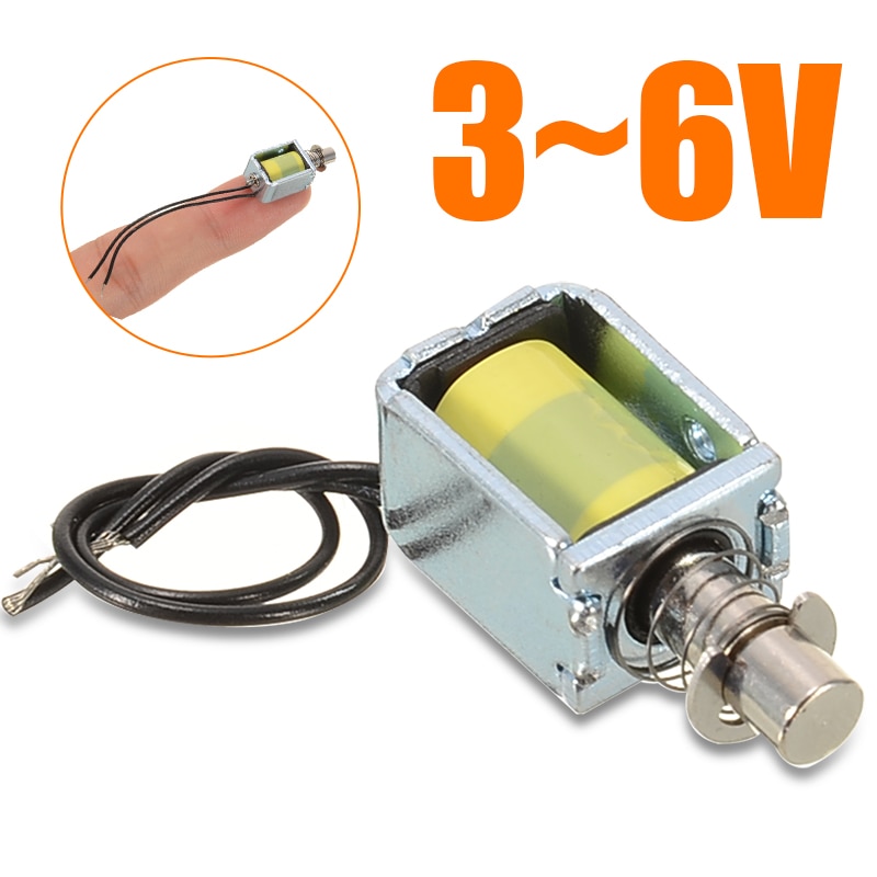 3-6V Mini Dc Solenoid Push Pull Open Frame Elektromagneet Via Type Elektrische Magneet Voor Huishoudelijke Apparaten magneet