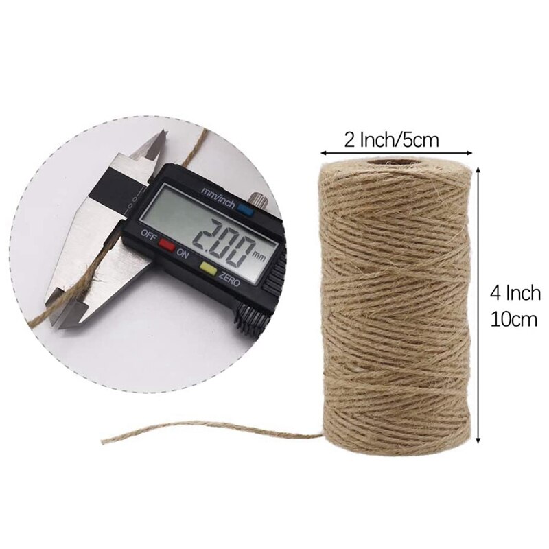 Jute Twine, 2mm Natural Jute String Arts&Crafts Twine for Wrapping, Floristry, Rustic Jars Decoration and Garden