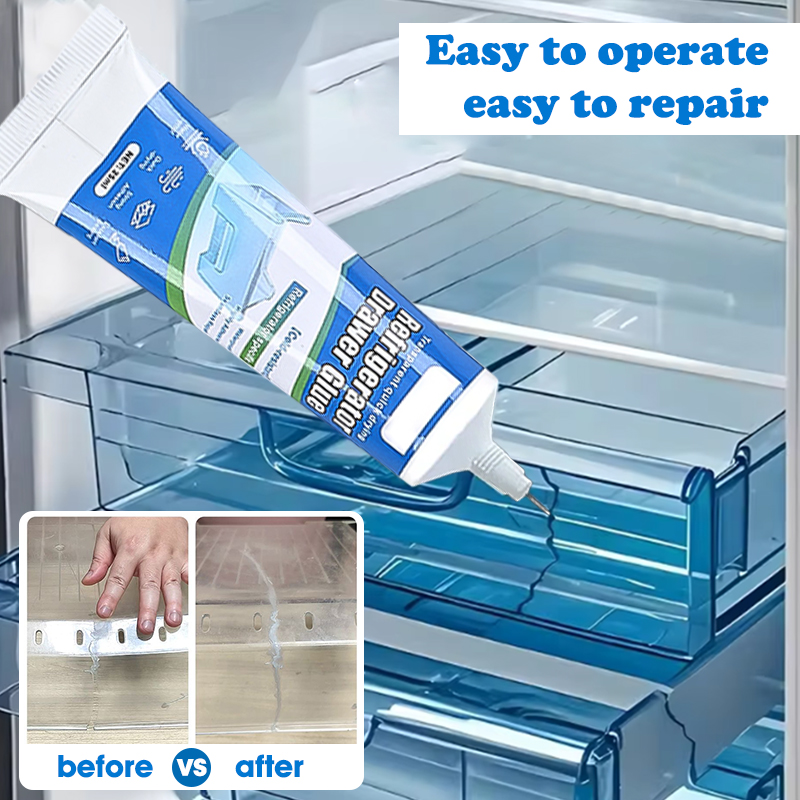 25 ml Kühlschrank-Reparaturkleber, flüssiger Allzweckkleber, leistungsstarker Kunststoff-Reparaturkleber, wasserfester Kleber für Kühlschrank-Schubladen