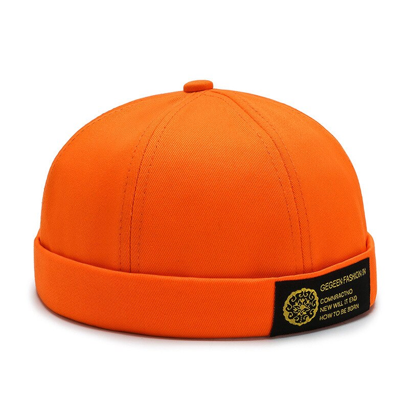 Novedad, sombrero casero de las cuatro estaciones, gorros hipster callejeros, gorra de cuero con dosel de hip hop, gorras universales para hombres y mujeres: Naranja