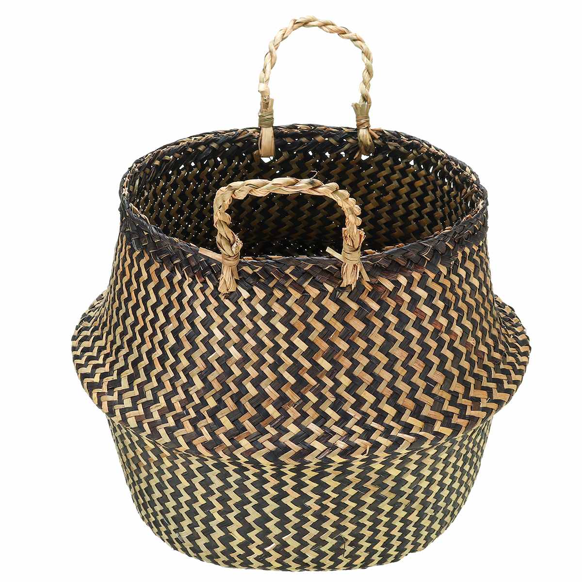 Foldable Seagrass Woven Storage Baskets Laundry Baskets Wicker Hanging Flower Pot Baskets Storage panier osier basket for toys
