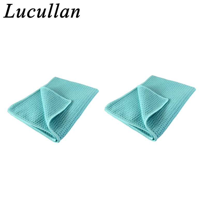 Lucullan Auto Care Super Water Magneet Microfiber Drogen Handdoek Wafel Weave Voor Autoglas Verf Schermreiniging: green