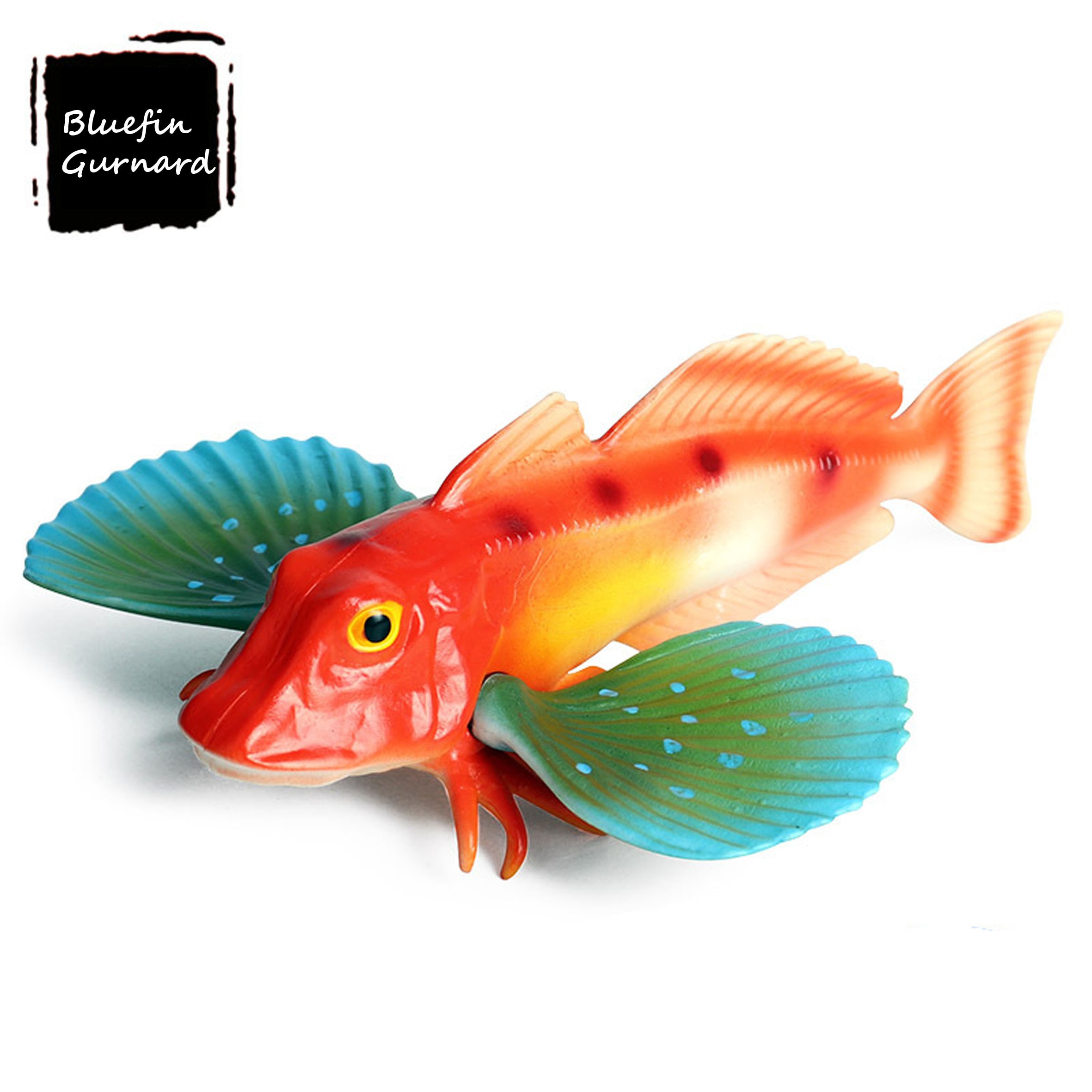 Figura de pescado bluefin gurnard de plástico, juguetes educativos de peces marinos, figura realista de animal marino, juguete de fauna , para niños