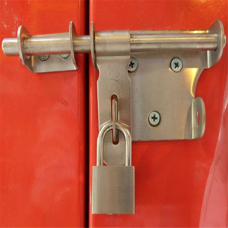 Window Latch Door Bolts Long Silver Stainless Steel Door Latch Sliding Lock Barrel Bolt Latch Hasp Staple Gate Safety Lock