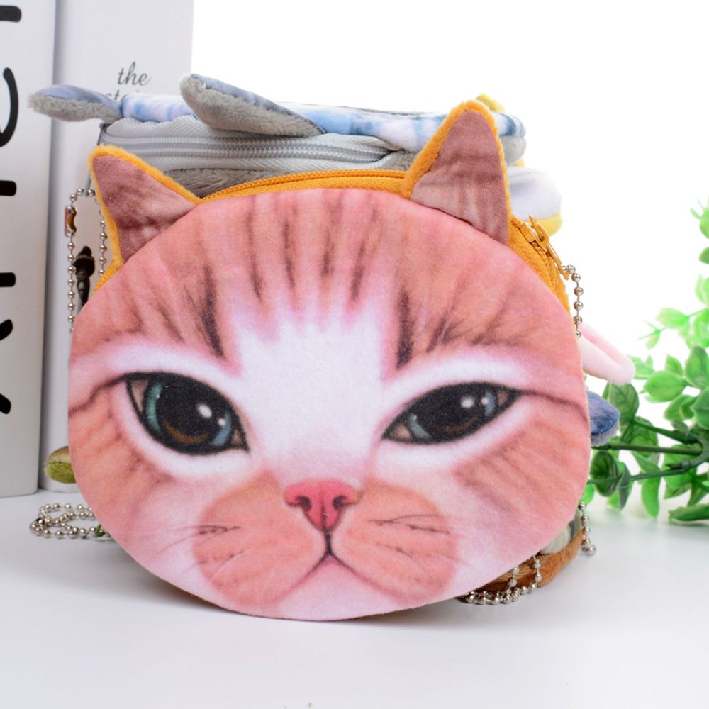 ¡Novedad! Cartera monedero de mujer con estampado 3D de gatos y perros, monedero pequeño y bonito con cremallera: N