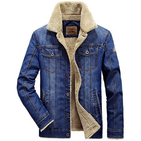 Cowboy jakke mænd afslappet ensfarvet denim jakker overfrakke mærke tøj jaqueta masculino 6xl jeans pelsfrakker: Blå / 5xl