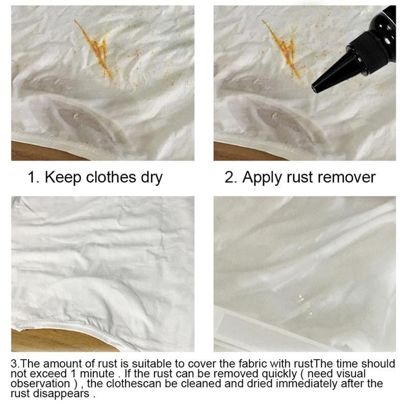 30/100ml Clothes Rust Remover Cleaner Household Clothes Cleaning Agent Multi Functional Fabric Rust Removal Cleaner Home