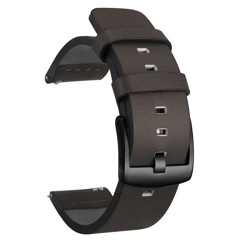 20mm 22mm Leather Band for Samsung Galaxy Watch 7 6 5 4 5Pro 6Classic 18mm 24mm Strap for Huawei Watch GT5 Pro 46mm