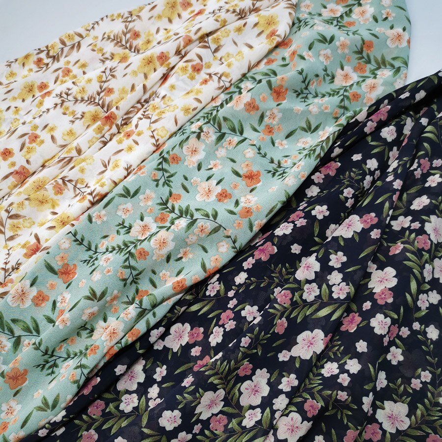 Chiffon Fabric for Dress ON Floral Sewing Craft Material