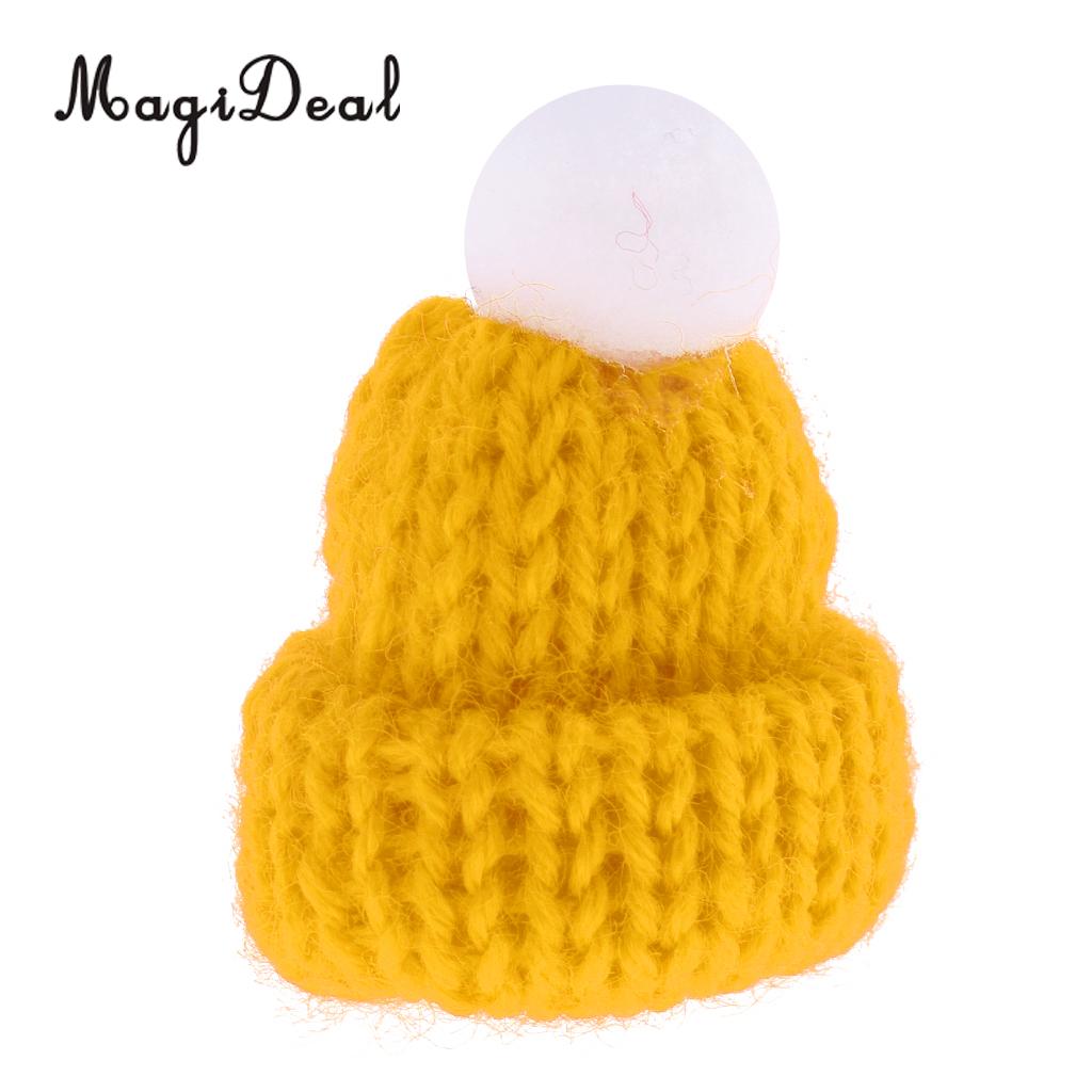 1/12 Schaal Dollhouse Miniatuur Scène Beanie Hoed Leuke Winter Skate Cap Party Kleding Accessoires Decoratie 10 Kleuren: Yellow
