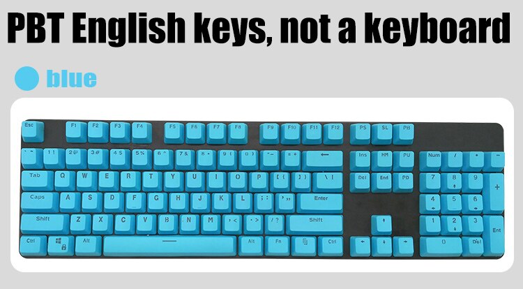 Russian/ PBT English Languag Keycaps Variety Of Color Choices For Cherry MX Mechanical Keyboard Key Cap Switches 104 Keys: bule PBTEnglish vers