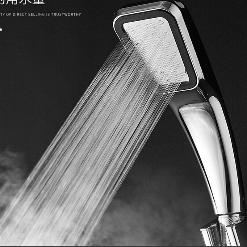 Brusebad justerbart jetting brusehoved vandbesparende håndholdt badeværelse justerbar 5 tilstande spa brusehoved: Sølv b