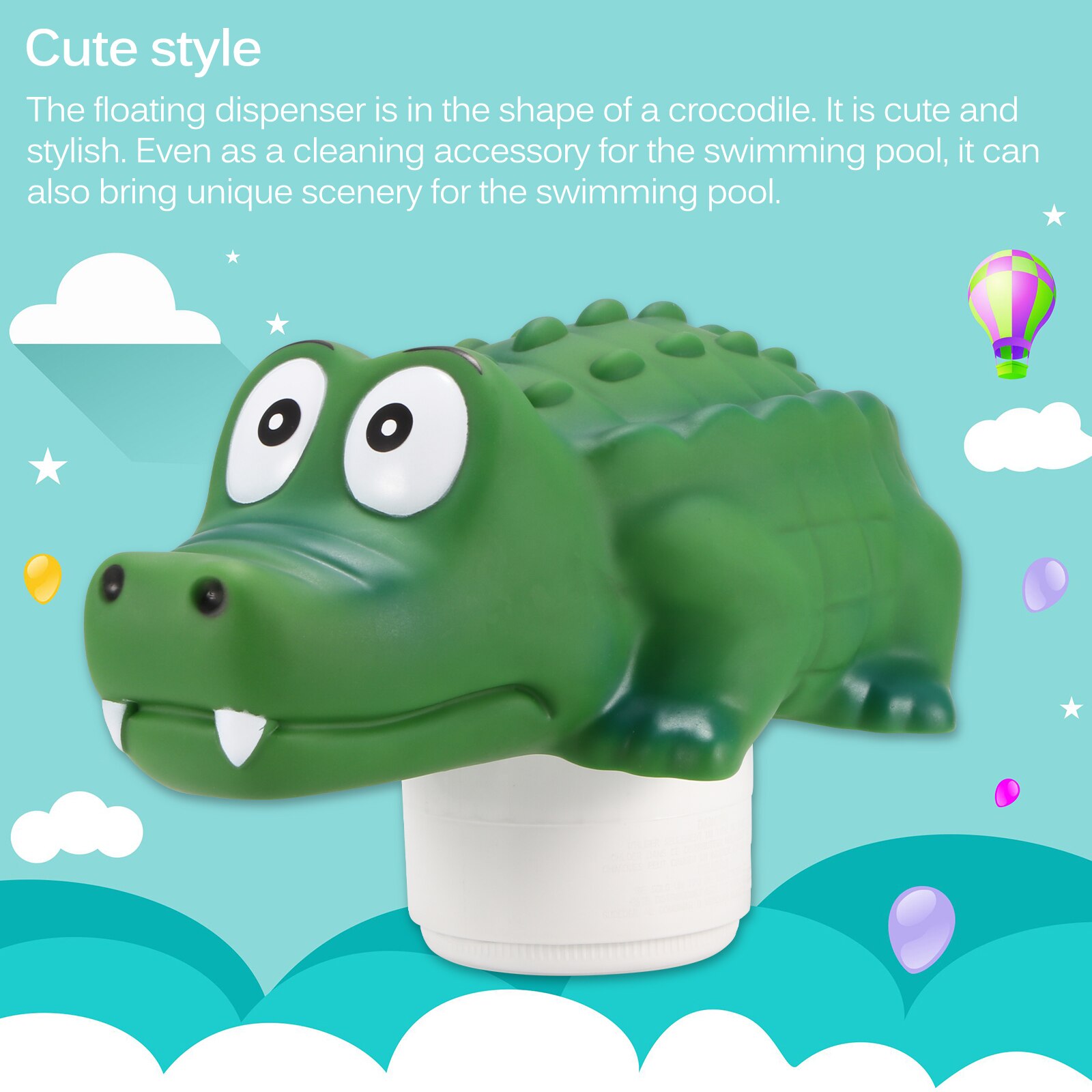Cute Crocodile Chlorine Dispenser Pool Floating Dispenser Chlorine Tablet Dispenser Holder For Swimming Pool Convenient