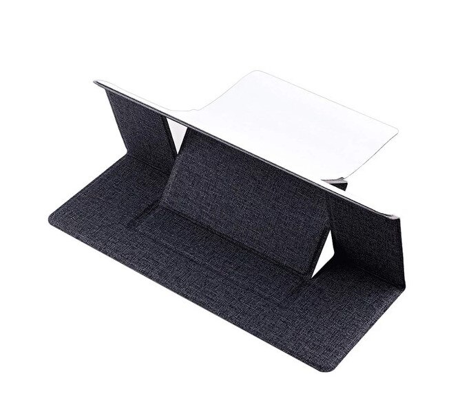 Stativ justerbar hopfällbar bärbar stativ bekvämlighetsdyna datorprylar för ipad macbook laptop: Svart