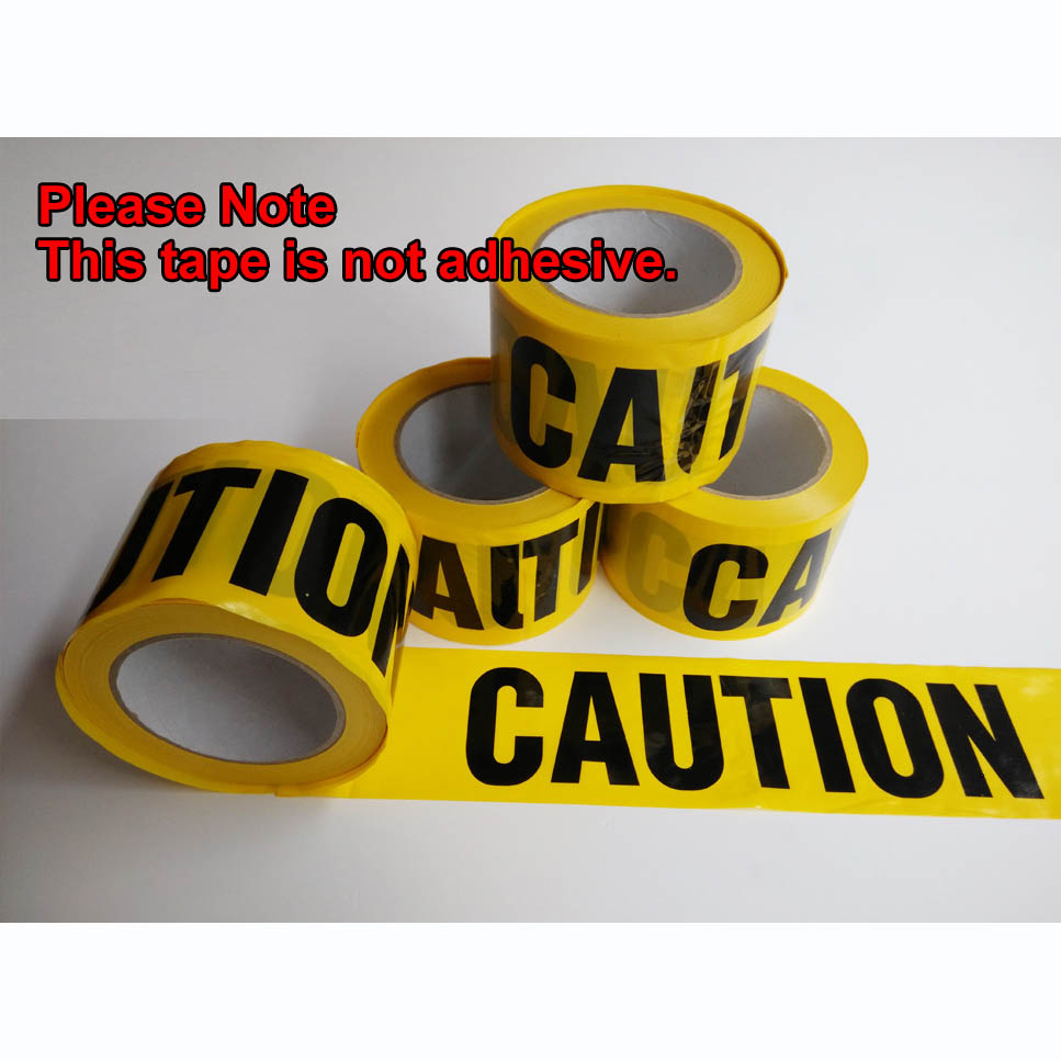 7.5cm x 100M /roll Yellow Caution Tape No Adhesive Warning Tape Safety Barrier Barricade Photo photography Props Tapes